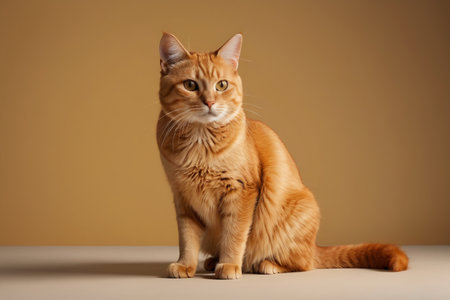 Elegant Orange Cat Portrait Gaze of Cute Pet Orange Catの素材