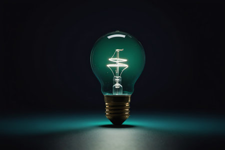 Creative lightbulbs light up inspiration The light of technology illuminates the futureの素材