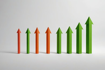 The ladder of growth The arrow that rises step by stepの素材