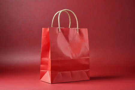 Fashion charm of red shopping bag Blessings of simple red gift bagの素材