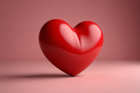 A romantic confession of a red heart. Love conveys warmth and hopeの素材