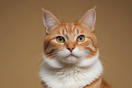The gentle gaze of the cute \pet orange cat\ and the exquisite portrait of the elegant catの素材