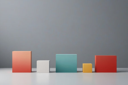 Colored Cube Geometric Aesthetics Simple Style Colored Square Arrayの素材