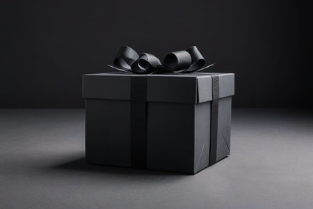 The Mysterious Gift of the Black Gift Box The Dark Gift of Minimalismの素材