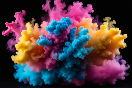 Explosion of brilliant colors Fantastic colorful smokeの素材