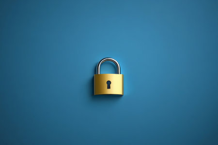Golden lock that guards security Symbol of privacy protectionの素材