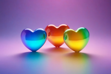 Colorful love shining gradient color love light and shadowの素材