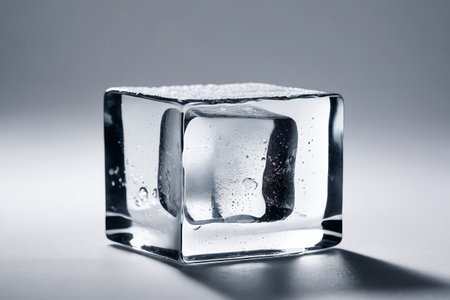 Close-up of transparent ice cubesの素材