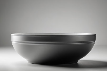 Close-up of a simple ceramic bowlの素材