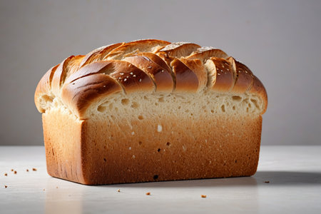 Close-up of delicious soft sliced breadの素材