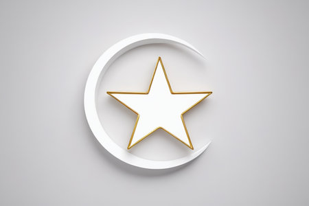 White five-pointed star with ring design patternの素材