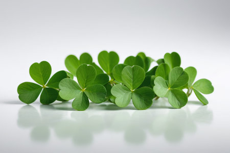 Close-up of green cloverの素材