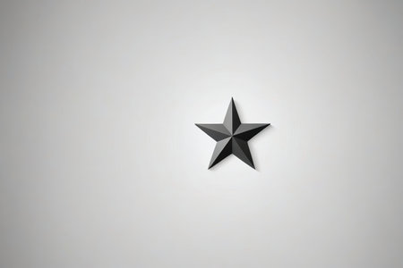 Solid pentagram on gray backgroundの素材