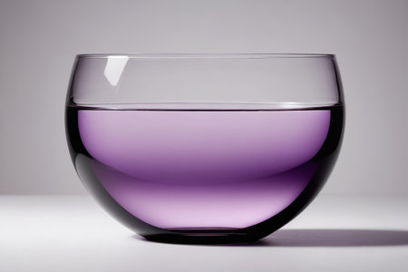 Close-up of glass bowl with purple liquidの素材