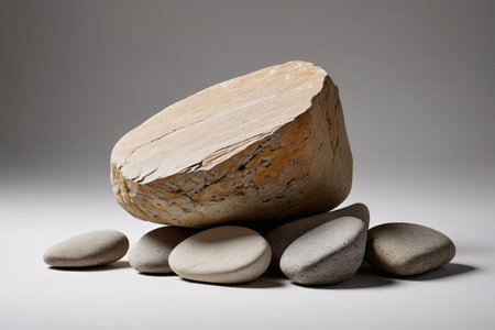 Stacked Stone and Pebble Still Life Materialの素材