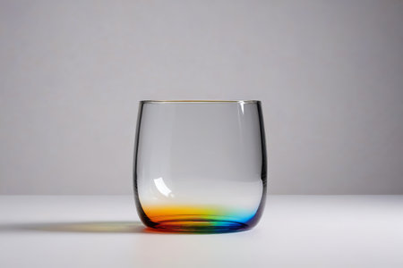 Still Life in a Colorful Gradient Bottom Transparent Glassの素材