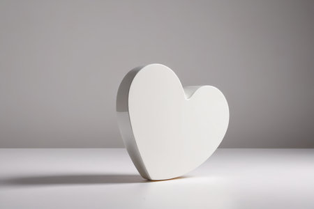 White heart-shaped ornament still lifeの素材