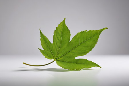 Green Maple Leaf Close-up Materialの素材