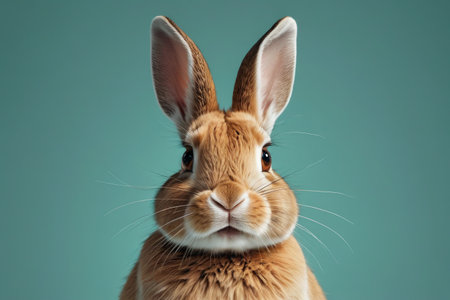 there is a brown rabbit with a white nose and earsの素材