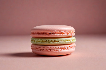 there are three macarons stacked on top of each otherの素材