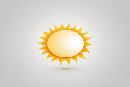 there is a yellow sun that is shining brightly on a gray backgroundの素材