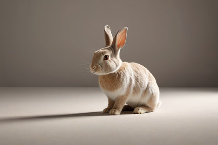 there is a rabbit that is sitting on the floorの素材