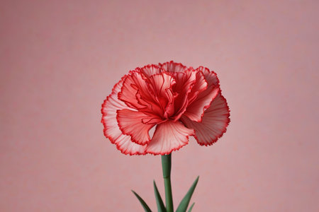 there is a red flower that is in a vase on a tableの素材