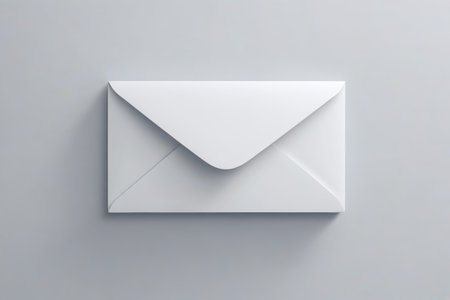 an envelope with a white envelope on a gray backgroundの素材