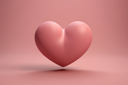 a close up of a heart shaped object on a pink backgroundの素材
