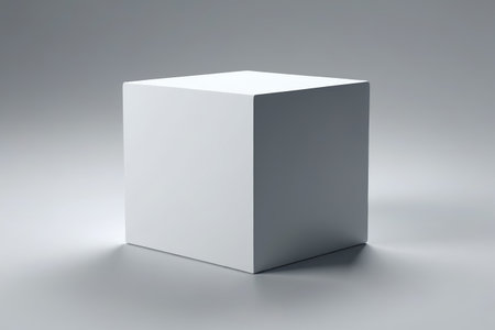 a close up of a white box on a gray surfaceの素材