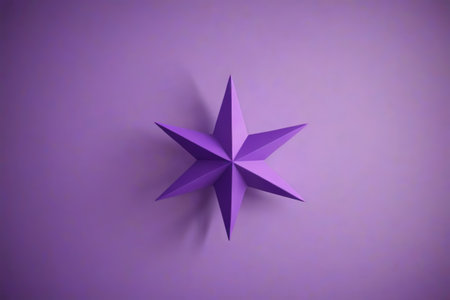 purple paper star on a purple wallの素材