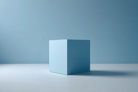 a close up of a blue box on a white surfaceの素材