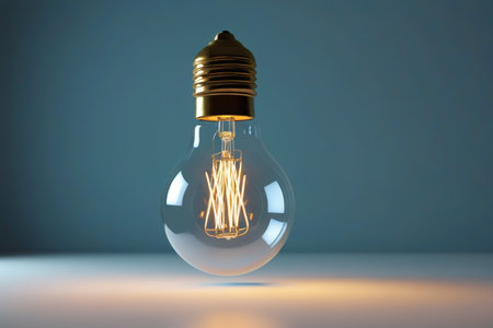 there is a light bulb that is sitting on a tableの素材