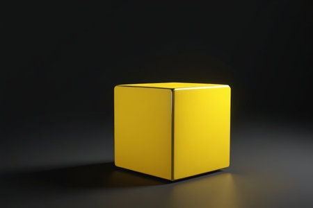 yellow box with a black backgroundの素材