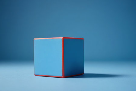 there is a blue box with a red stripe on itの素材