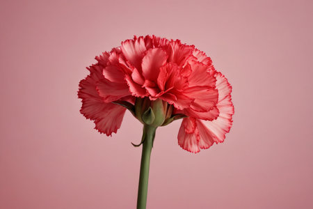 there is a pink flower that is in a vase on a tableの素材