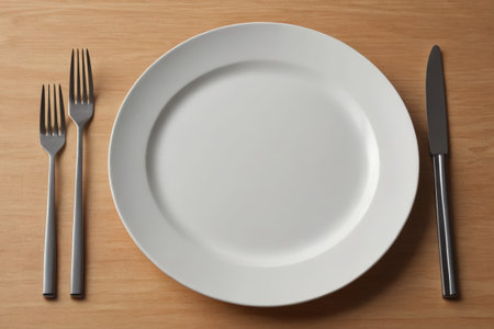 A minimalistic sense of ritual at the table, an aesthetic of cutlery left blankの素材