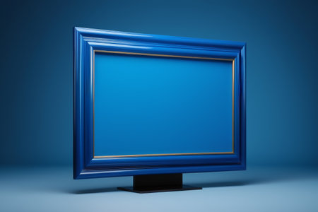 Art space with blue frame, blue border for creative displayの素材