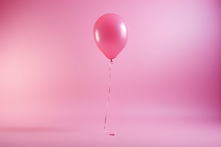 Romantic whispers of pink balloons, pink dreams on a monochrome backgroundの素材