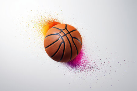 The collision of colors in basketball, the moment of vitality in sportsの素材