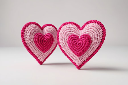 A loving crocheted heart that warms hand-woven loveの素材