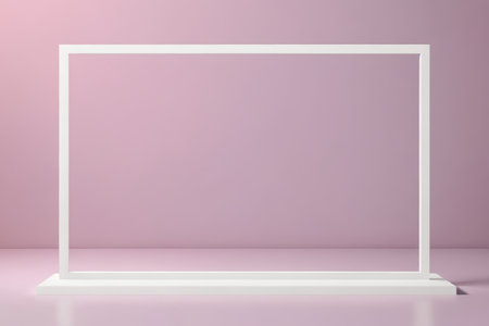 Minimalist display space with white space on pink backgroundの素材