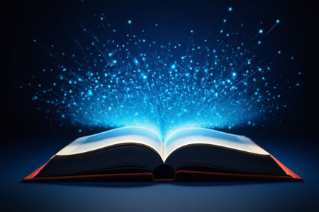 The light of knowledge illuminates the future, and the book has its own house of goldの素材