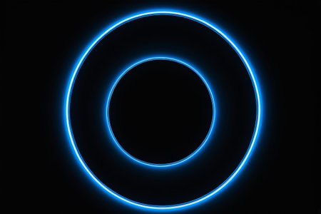 The mysterious energy of the blue halo, a circular halo full of technologyの素材