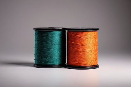 The creativity of the colorful silk thread winding, the artistic presentation of the two-color spoolの素材