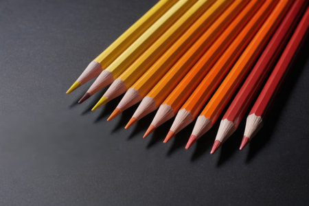 The art of gradient pencils, the creative arrangement of colored pencilsの素材