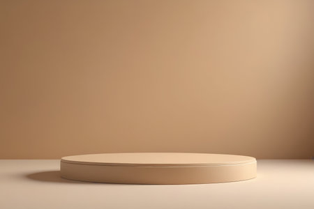 Minimalist product display stand, beige round geometric standの素材