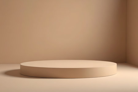 Minimalist product display stand, beige geometric space aestheticsの素材