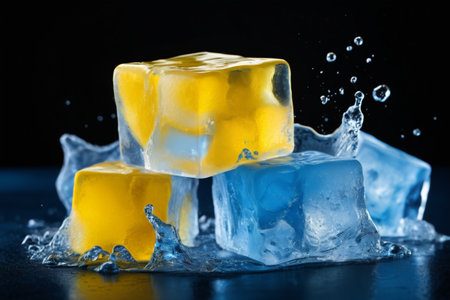 A crystal clear world of ice, a colorful and refreshing experienceの素材