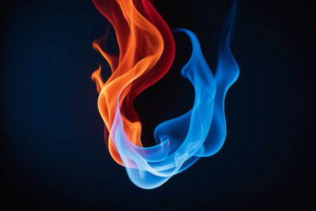 An abstract rendition of a song of ice and fire, with the flow of energy intertwined with warmth and coldの素材